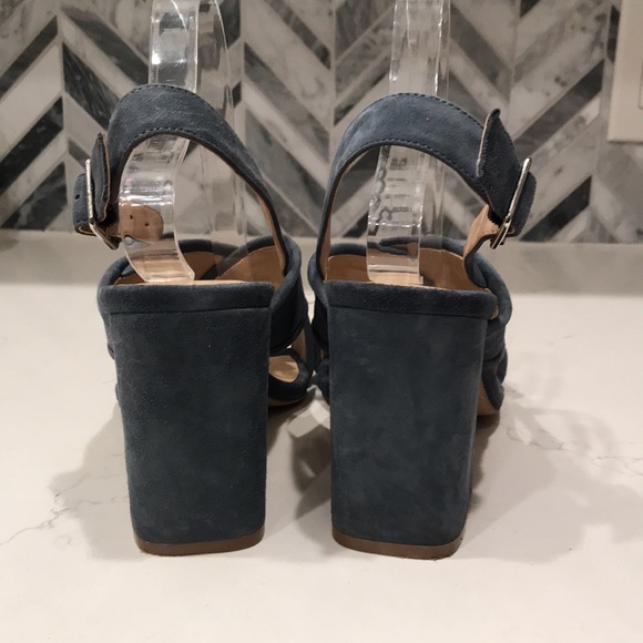 So-Joree blue suede block heel - Picture 4 of 7